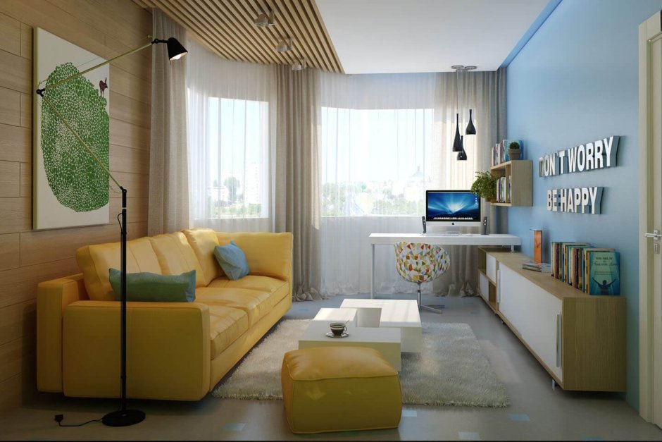 Серый диван в интерьере