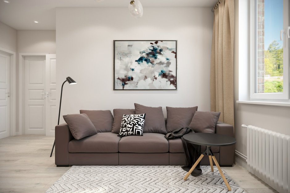 Комната в современном стиле с диваном