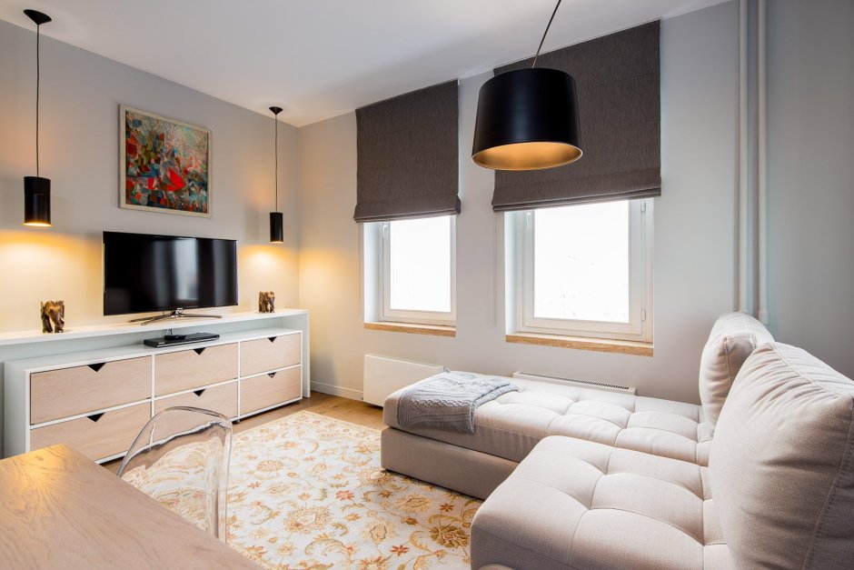 Гостиная в бежевых тонах