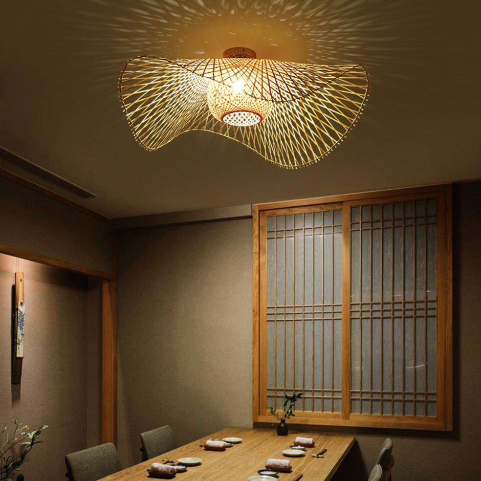 Бамбуковый светильник потолочный