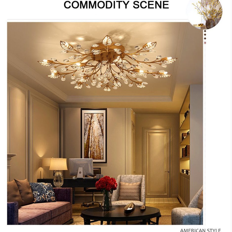 Люстры в интерьере гостиной