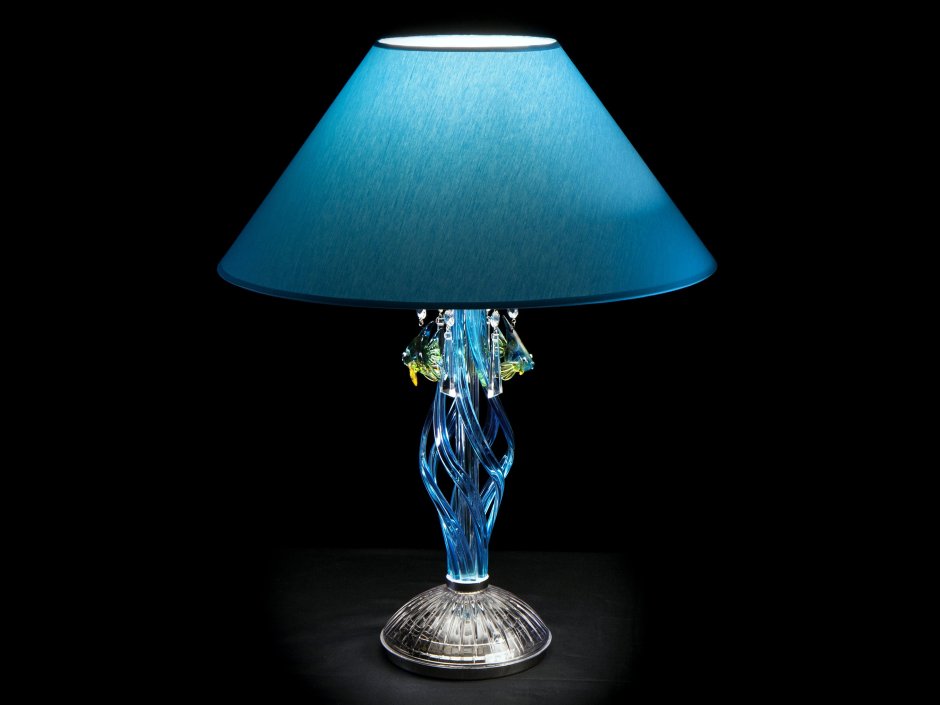 Настольная лампа голубая Elite Bohemia Standart s418/1/303/3 Fish