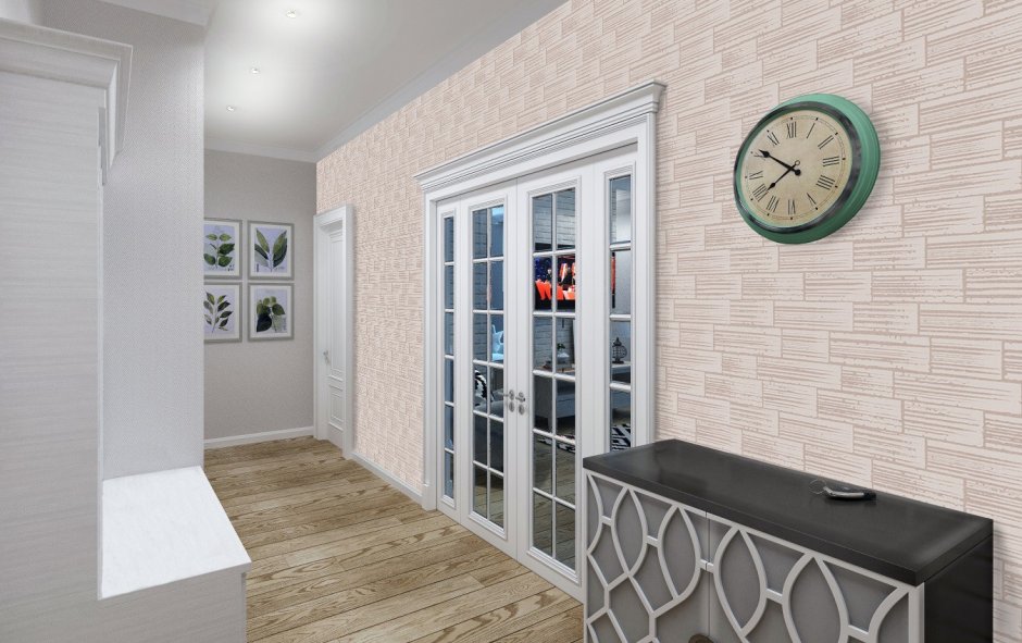 Декоративный кирпич в коридоре