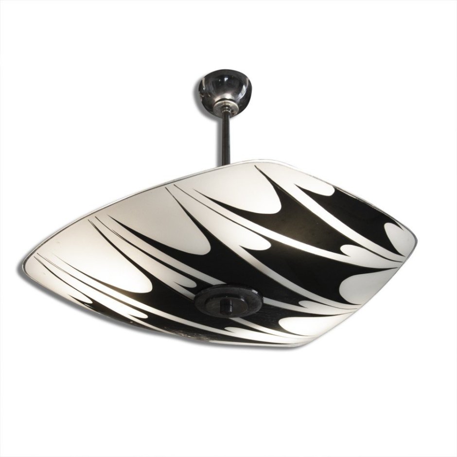 Винтажная люстра труба с тарелками