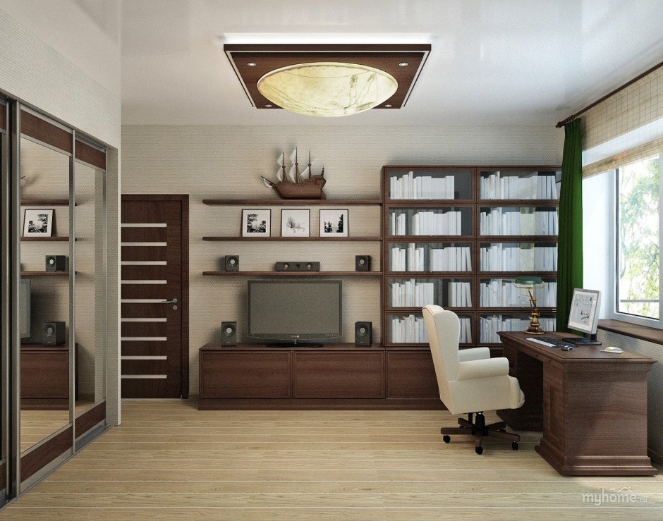 Кабинет библиотека в квартире