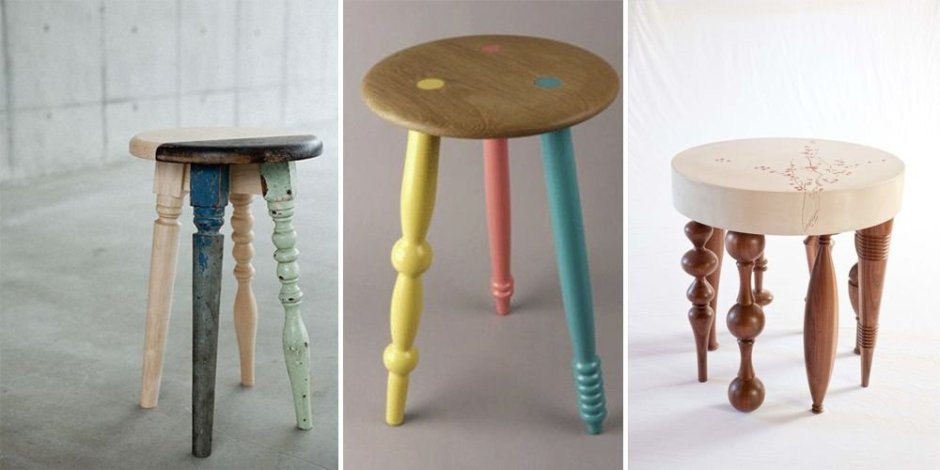 Прикольные табуретки из дерева