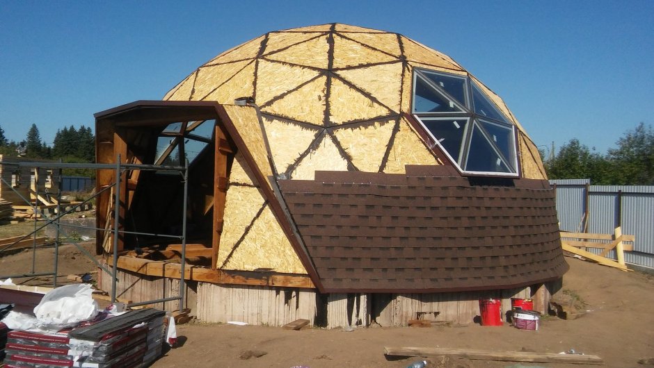Блочный купольный дом