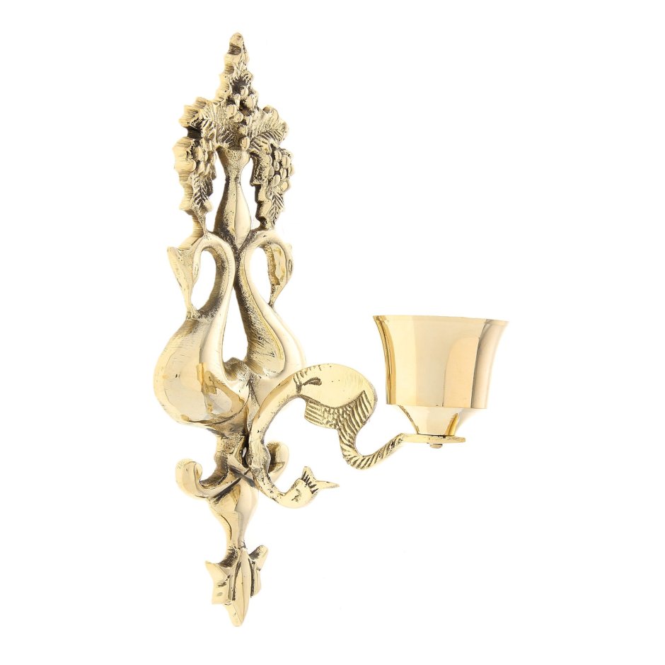 Подсвечник латунный настенный