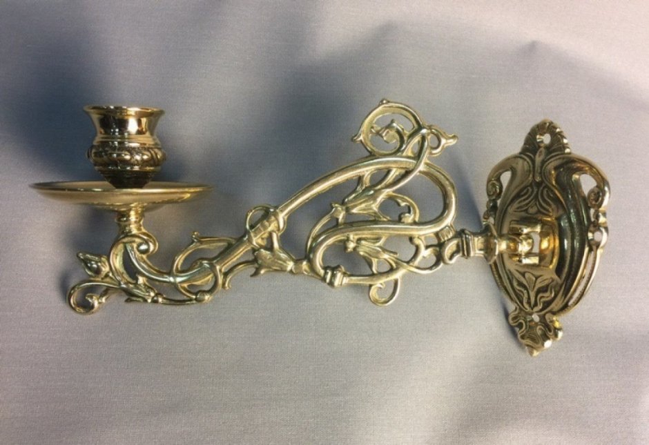 Канделябр 2 свечи латунь, настенный