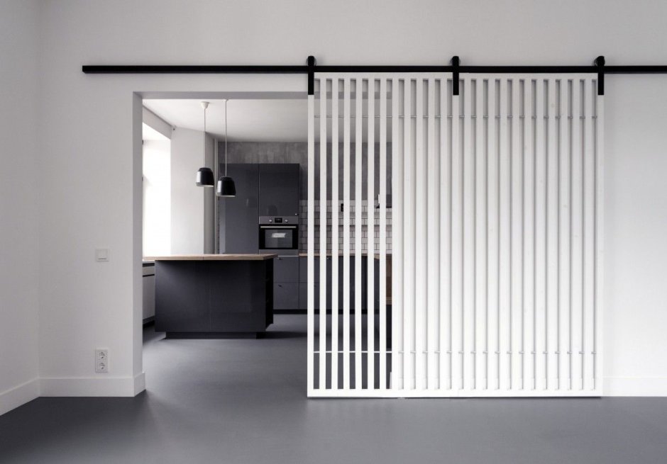 Раздвижная перегородка из реек