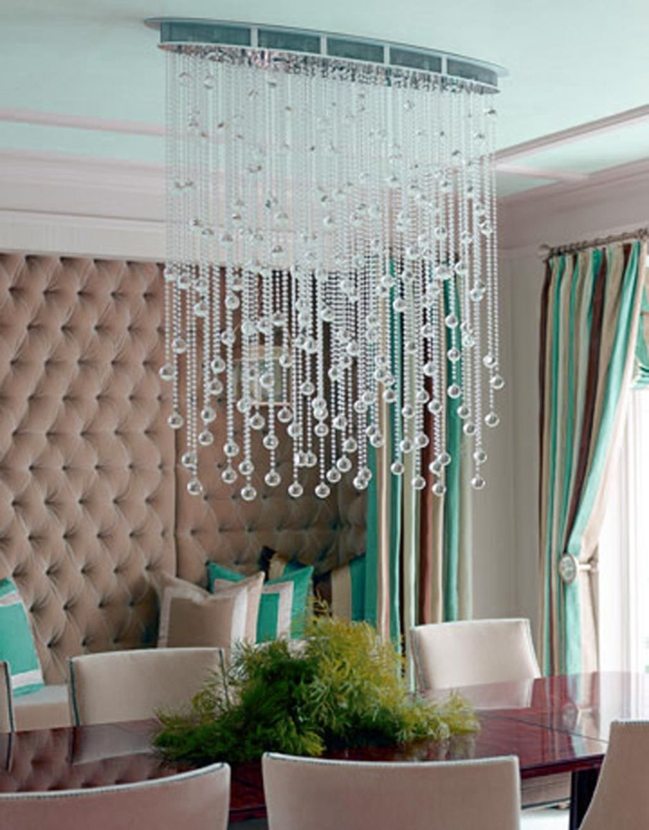 Хрустальные шторы в интерьере