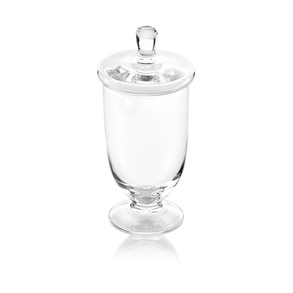 Стеклянная ваза на ножке с крышкой