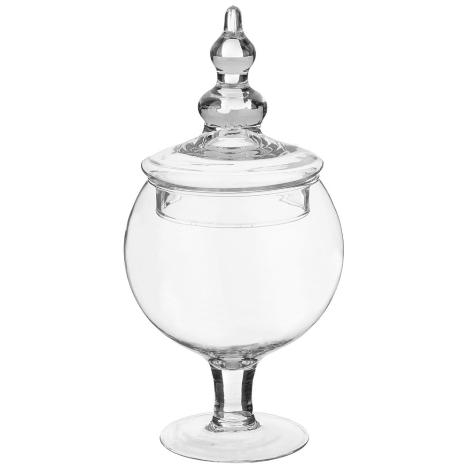 Ваза 27см на ножке с крышкой "Serena Amber" 316-1614