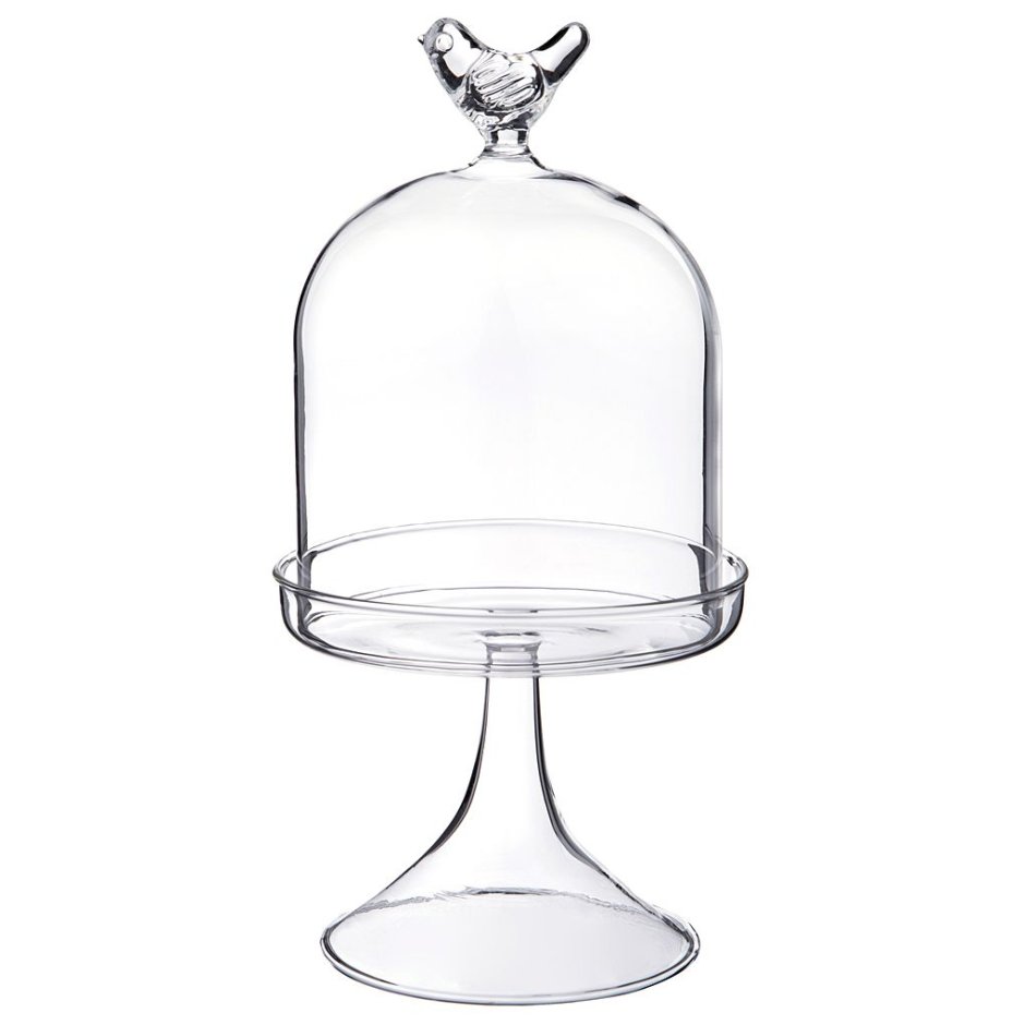 Стеклянная ваза на ножке с крышкой