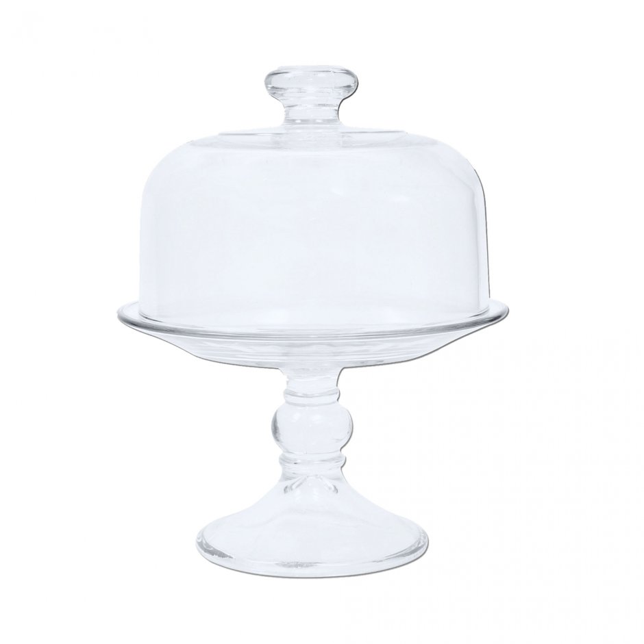 Стеклянная ваза на ножке с крышкой