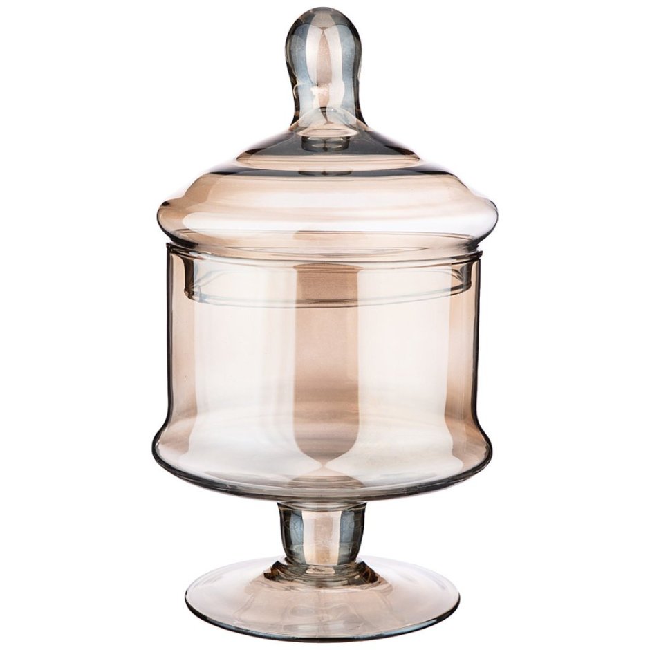 Ваза 27см на ножке с крышкой "Serena Amber" 316-1614