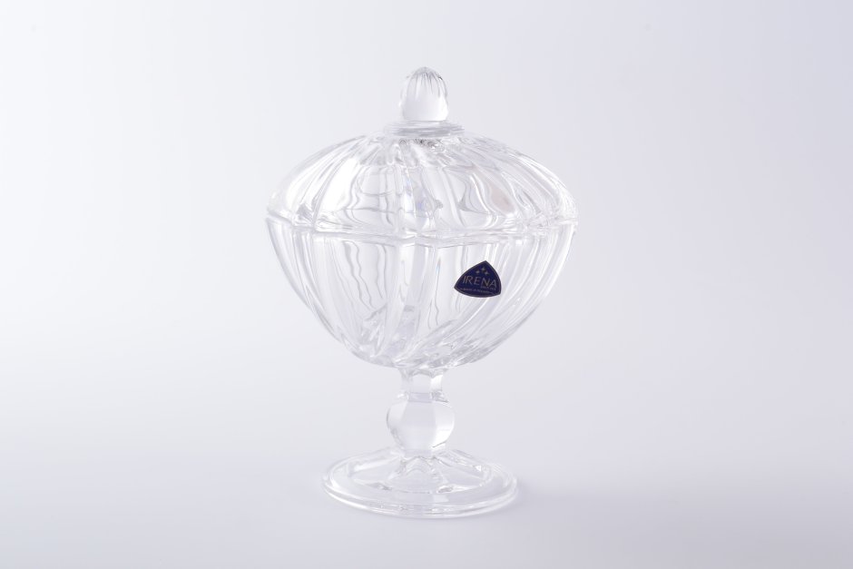 Ваза с крышкой коралл гранение 16х6.5см SPT_3717