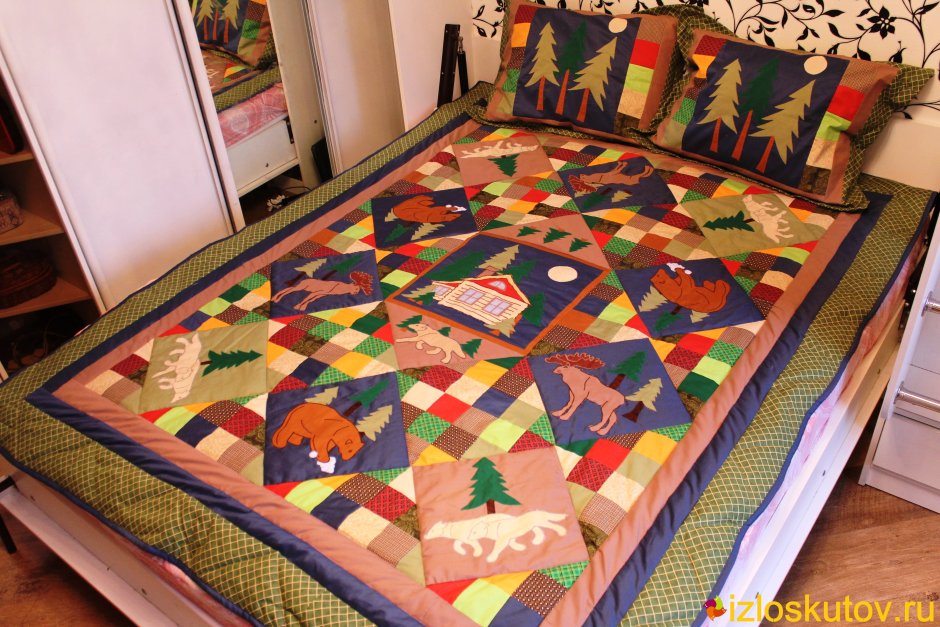 Лоскутное синтепоновое одеяло