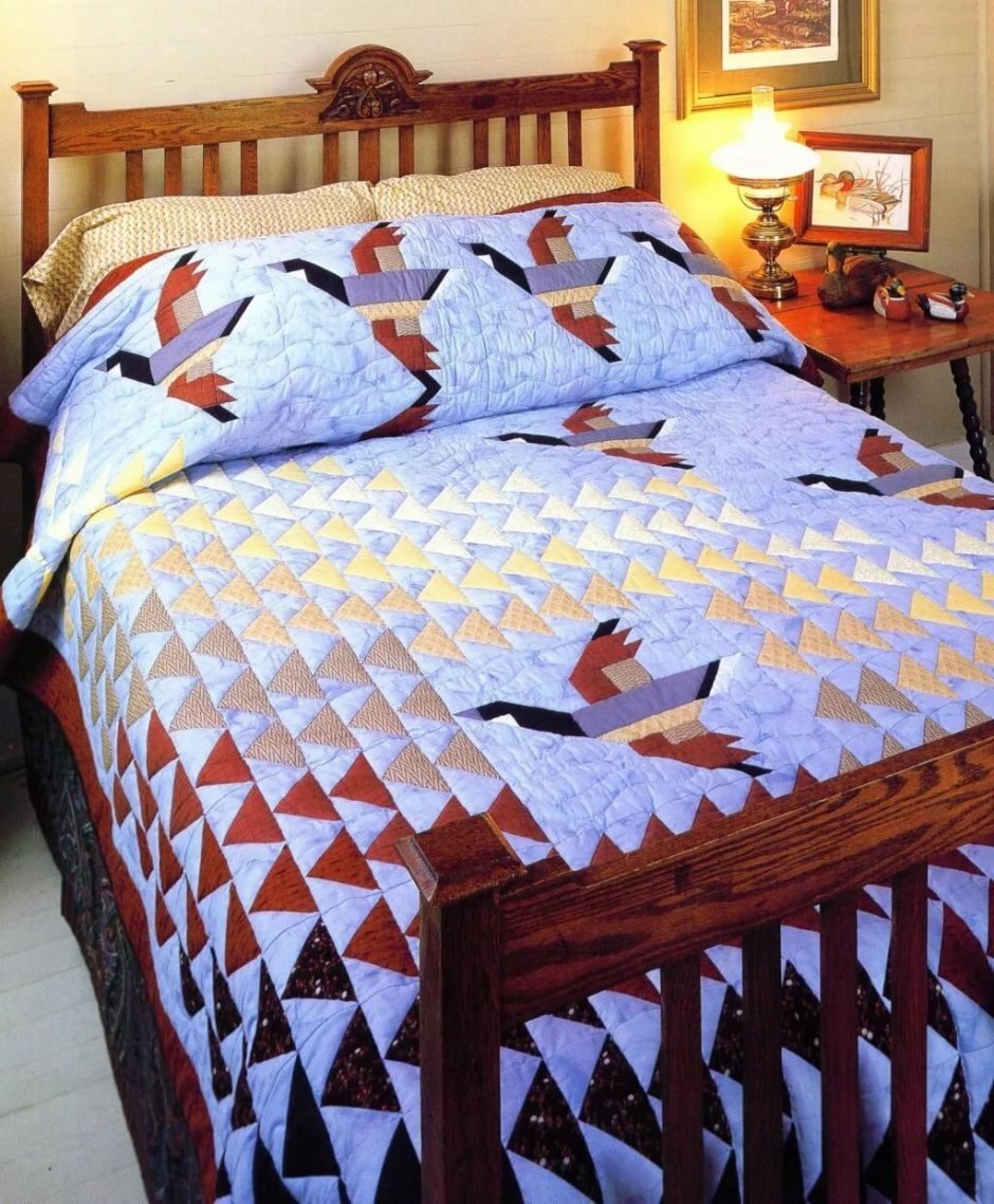 Покрывало на кровать с аппликацией из ткани