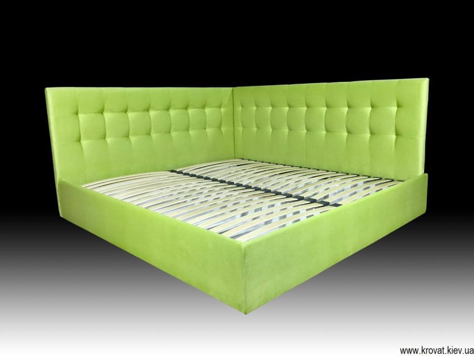 Кровать угловая с мягкими спинками