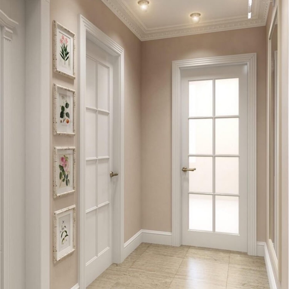 двери в интерьере квартиры в современном стиле со светлым полом