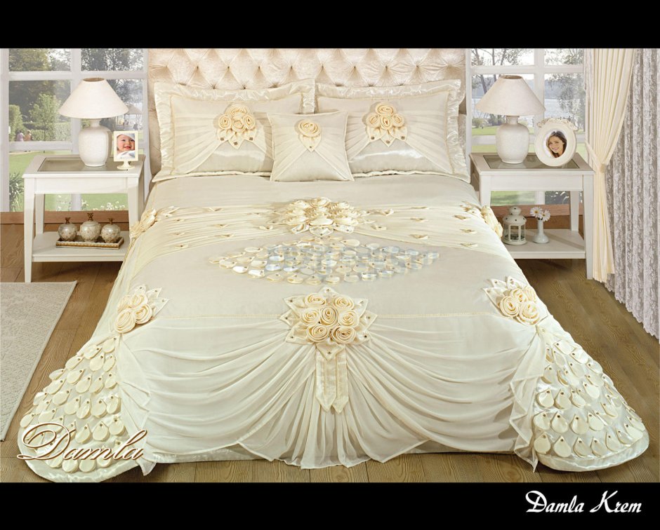 Комплект для спальни покрывало и шторы Фиеста 240x240nivsan