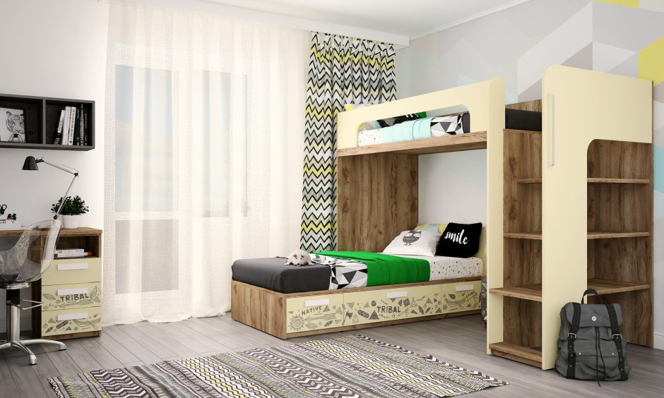 Двухъярусная кровать клюква Джуниор