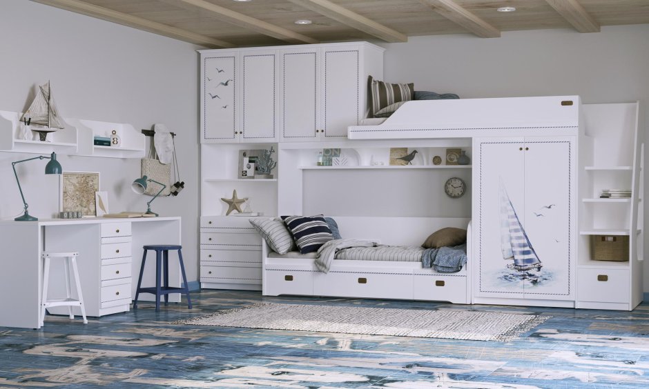 Клюква двухъярусная кровать с диваном