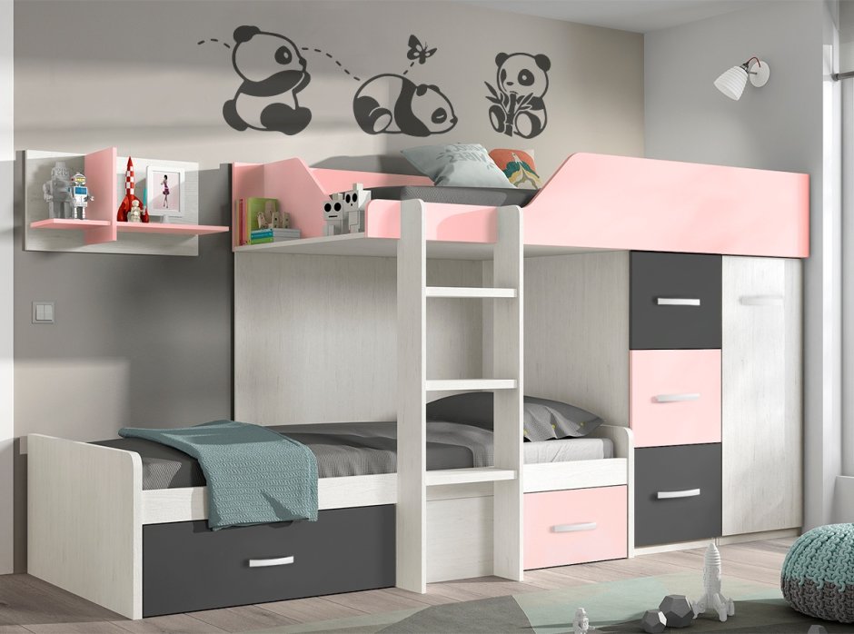 Кровати детские двухъярусные мягкие