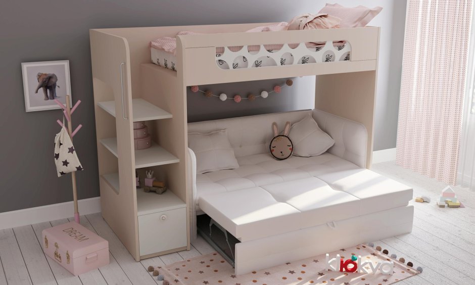 Кровать чердак клюква Джуниор