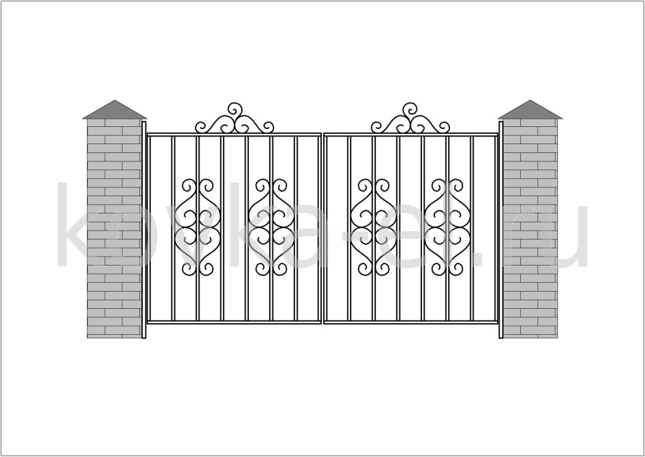 Эскиз ворот с калиткой
