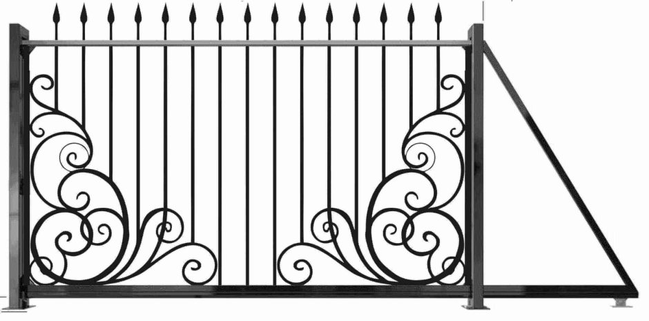 Откатные ворота ковка профтруба 40х40