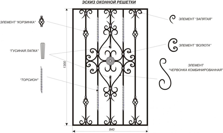 Ворота холодная ковка чертежи изделий