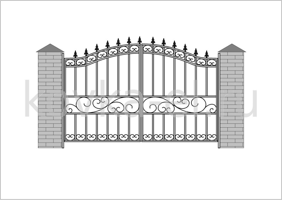 Ворота кованые из профильной трубы 40х20