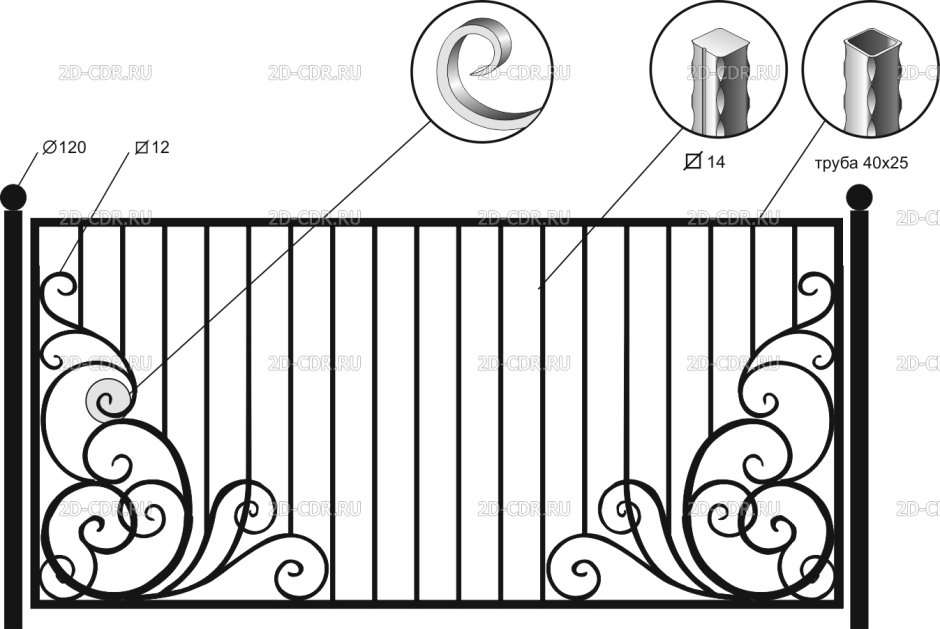 Холодная ковка забор чертеж