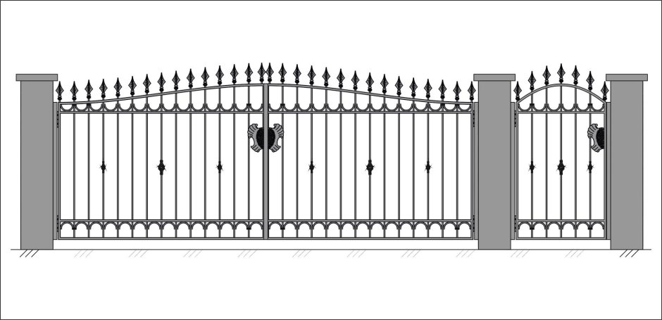 Решетка ограждения металлическая: ОС-т15-00 высотой 0,5 м