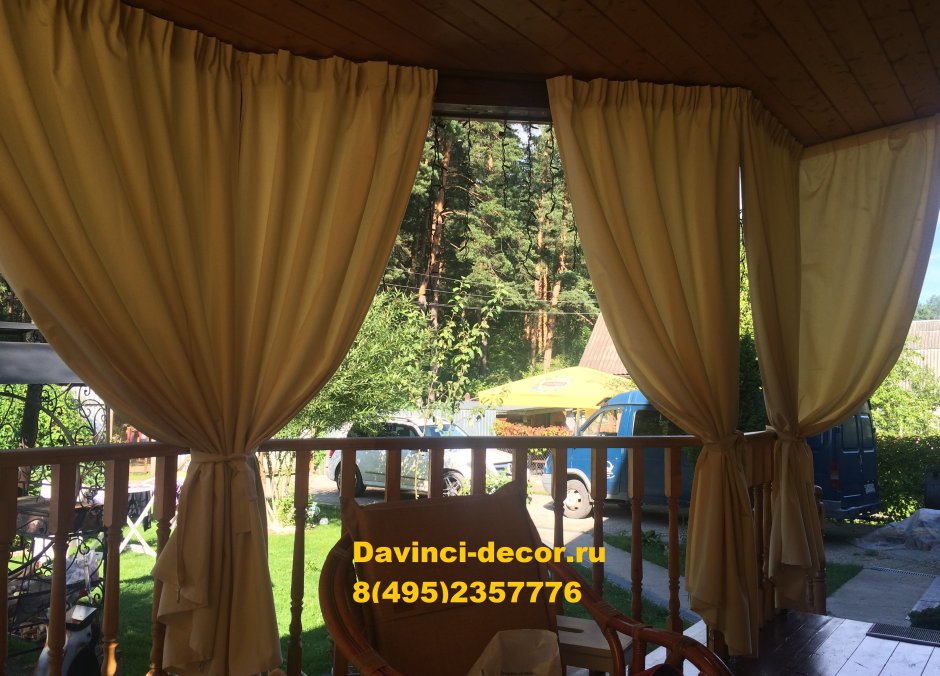 Занавески лен в беседку