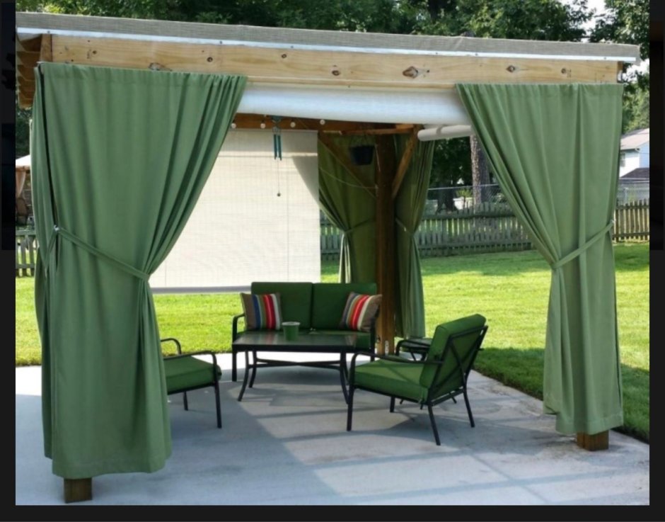 Шторы из ткани Оксфорд для беседки