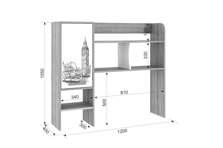 Лайт-1 надстройка стола компьютерного 1200