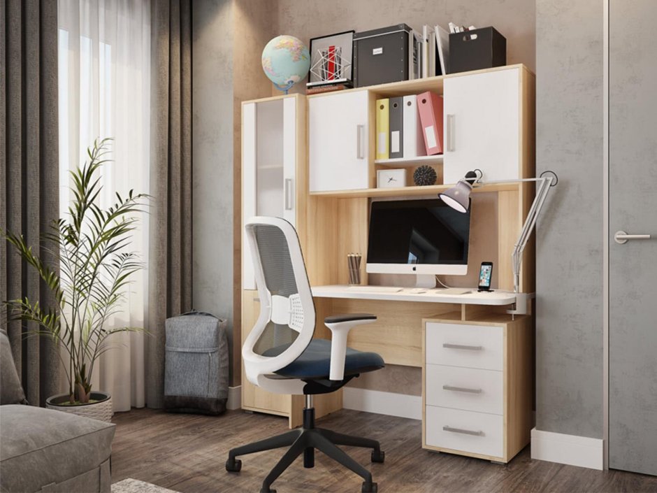 Надстройка для письменного стола белая