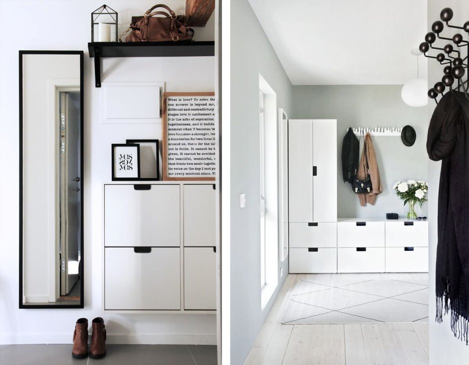 Зеркало в прихожей рядом с дверью