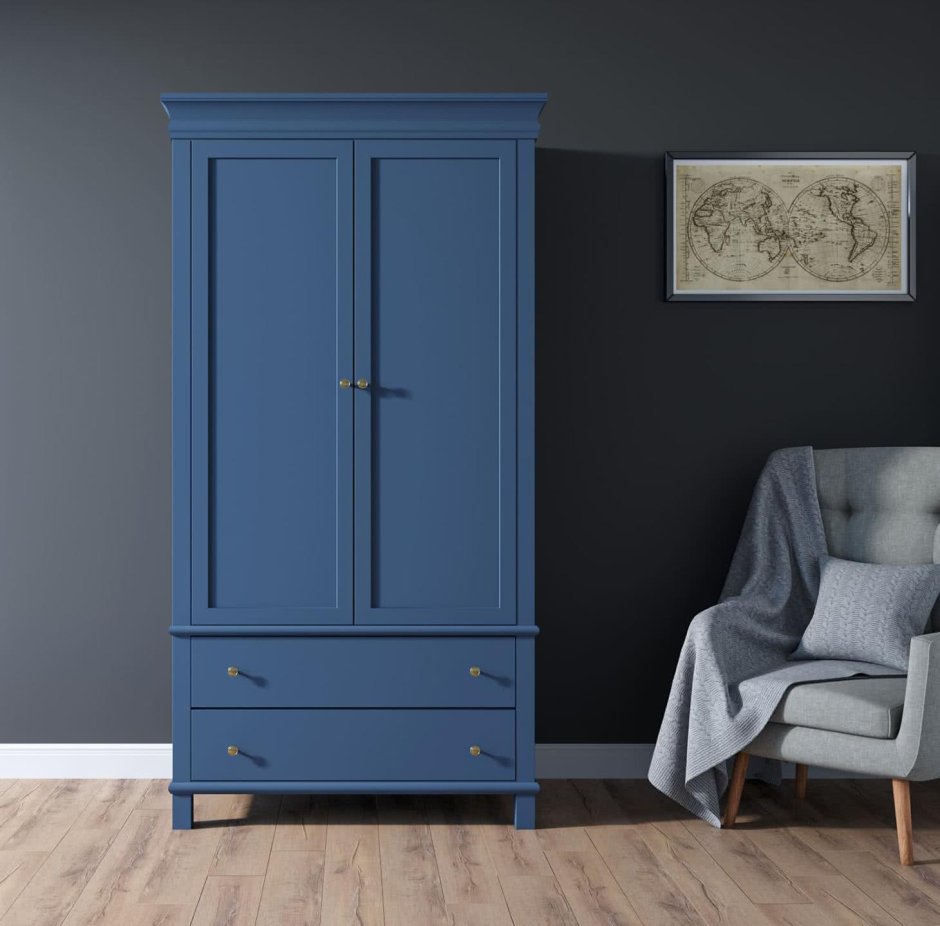 Синий шкаф в интерьере
