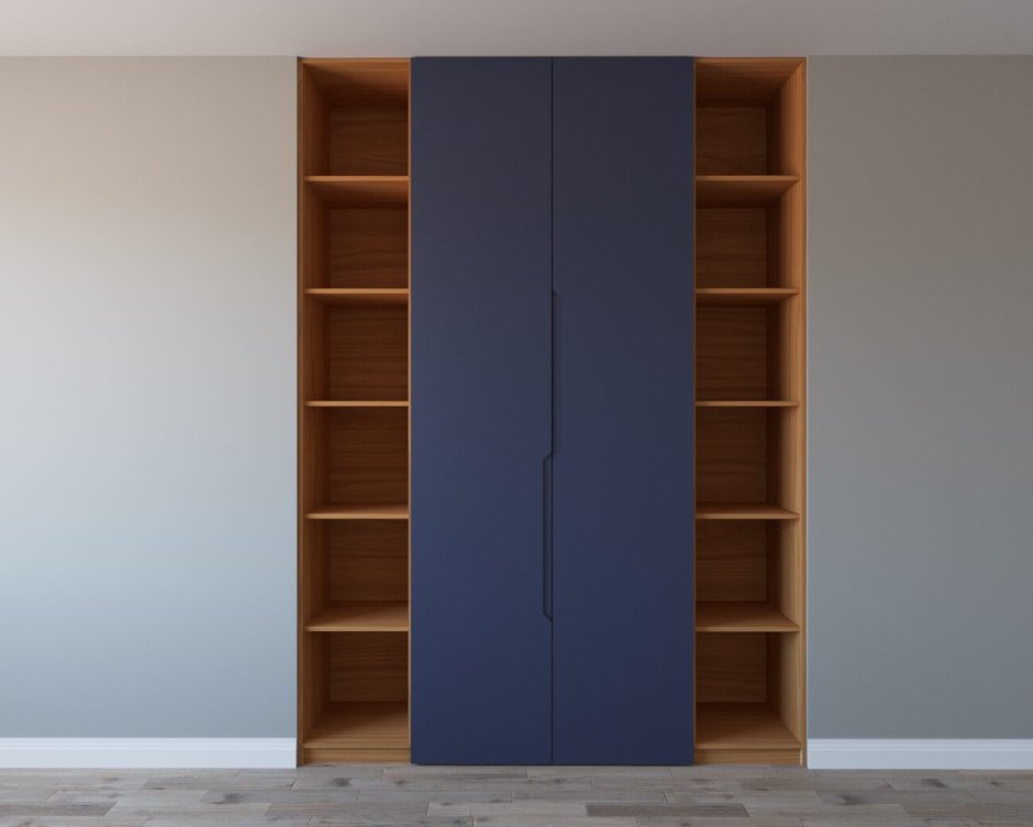 Синий распашной шкаф в прихожую