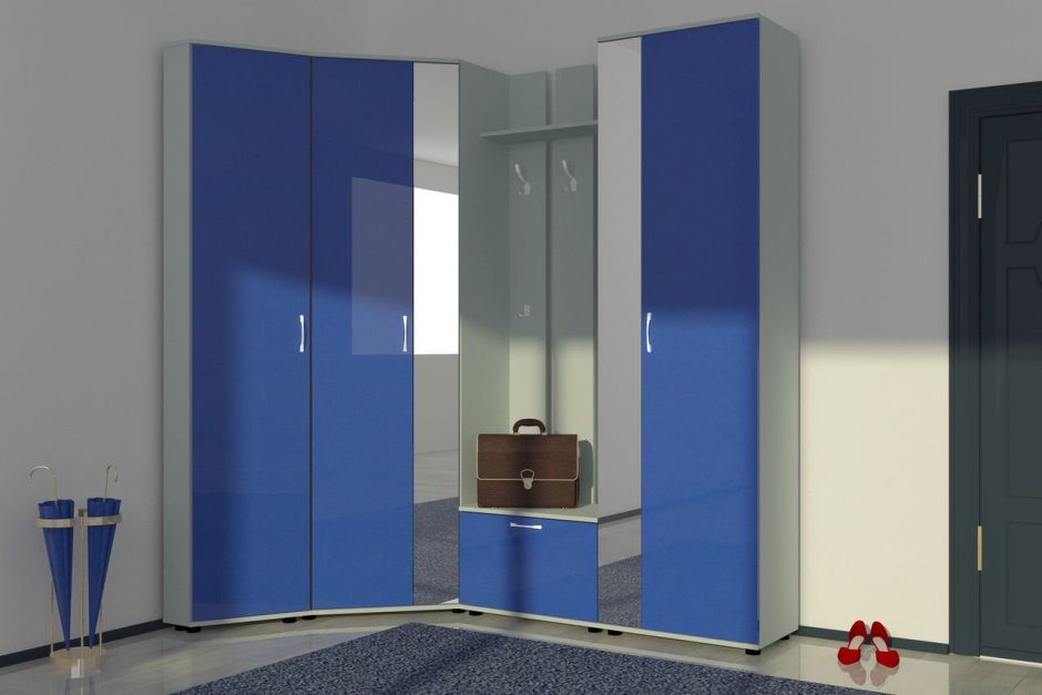 Гардероб с интегрированными ручками