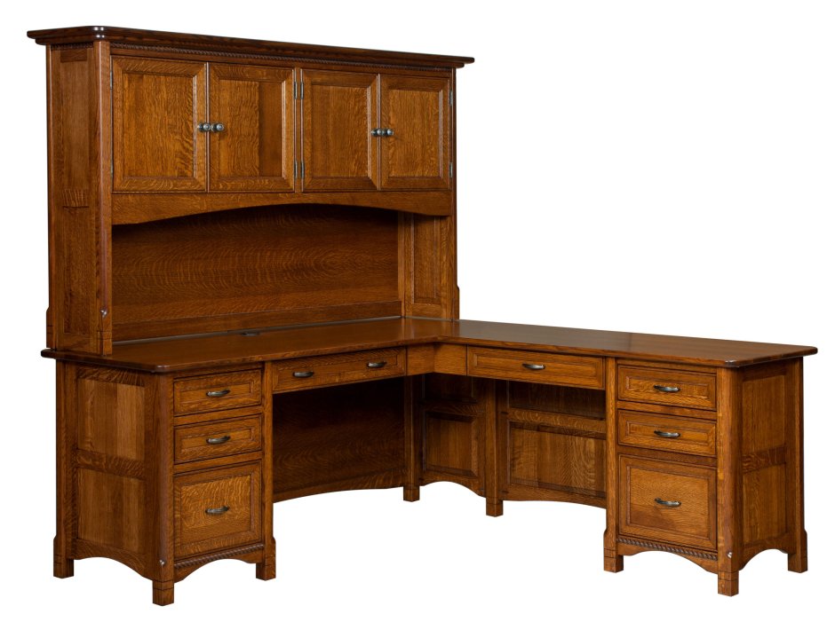 Письменный стол с надстройкой из массива дерева