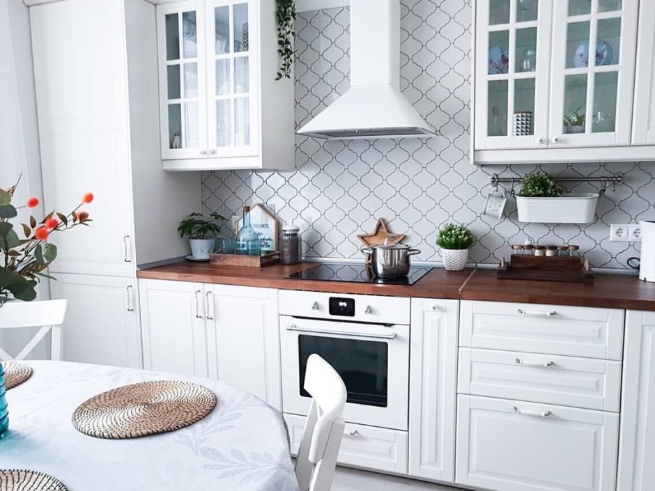 Сканди стиль кухня гостиная