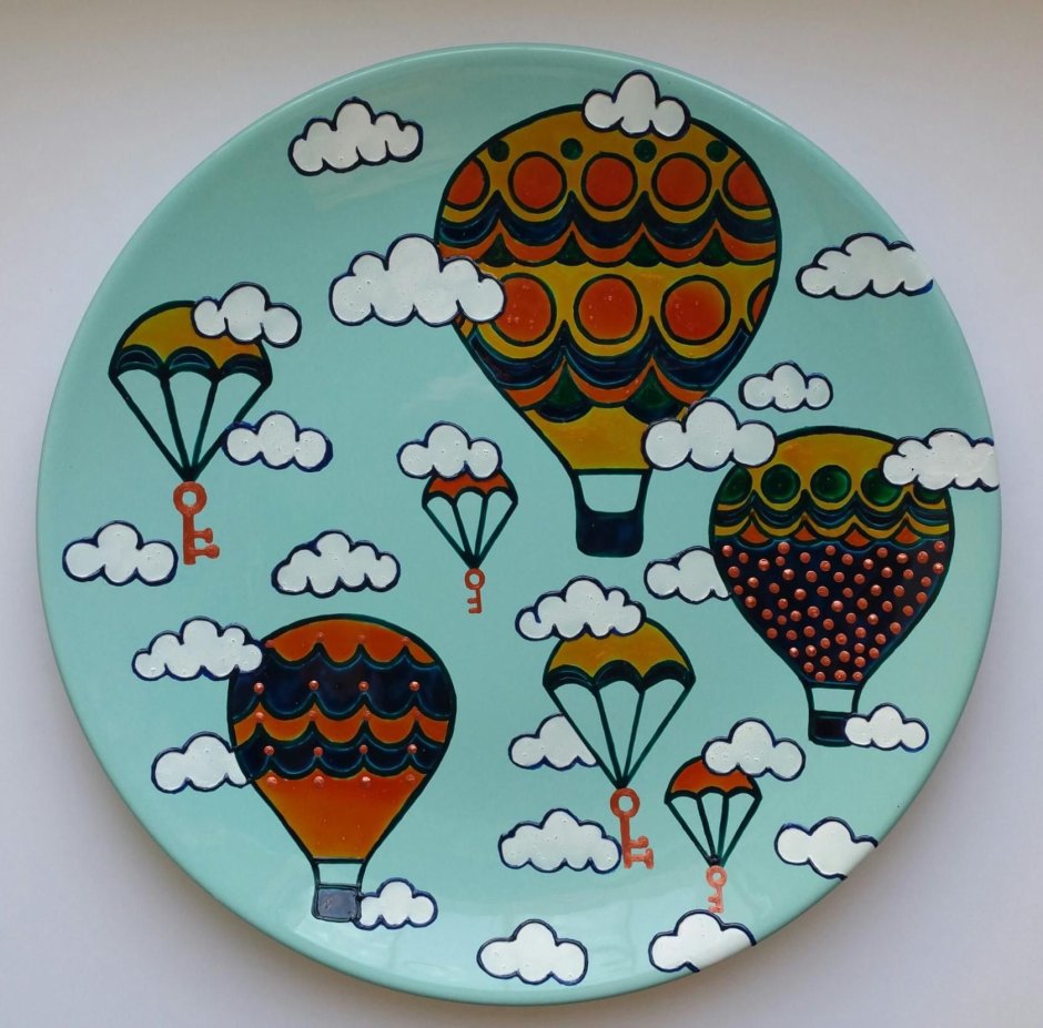 Детские расписные тарелки