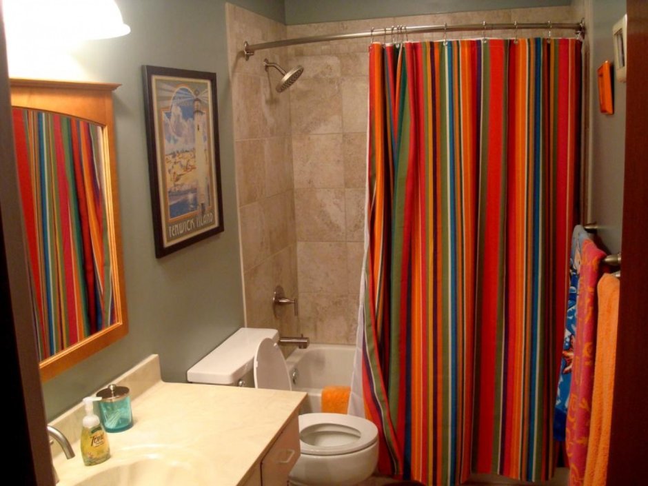 Ванная комната со шторкой