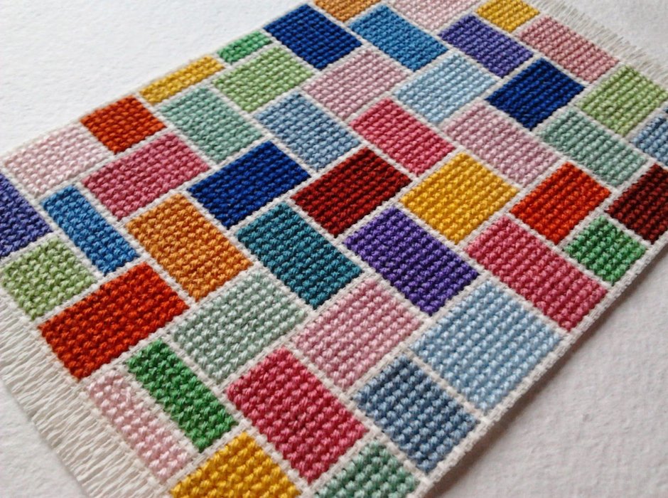 Прямоугольный коврик крючком