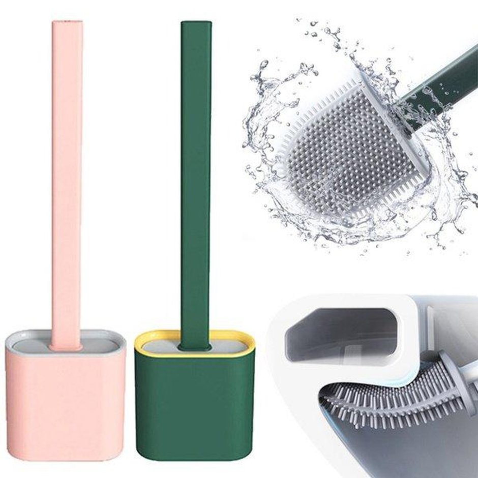 Toilet Brush & Holder Silicone Grey